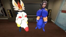 2futas 3d anthro big_breasts big_penis breasts cinderace futa_only futanari huge_breasts huge_cock marvel novaparadox1337 penis pokémon_(species) pokemon psylocke x-men