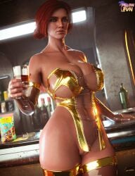 1female 1girl 1girls 3d alcohol bottomless bottomless_female breasts female female_focus female_only girl_only holding_drink holding_drinking_glass impractical_clothing lingerie no_underwear only_female pillowfun pussy red_hair solo solo_female solo_focus the_witcher_(series) the_witcher_3:_wild_hunt triss_merigold vagina woman