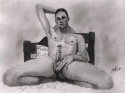 bed_buddy big_penis birthday_suit cock_out dick drawing fabiano_luiss hand_drawn handdrawn handdrawn_art male male_only monochrome naked naked_male nude nude_male pencil pencil_(artwork) pencil_sketch penis self_upload sketch sketches_by_adab solo