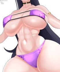 1girls abs big_breasts bikini breast_focus breasts choker close-up fate/grand_order fate_(series) female female_focus female_only huge_breasts jewelry kabedon_on_viewer light-skinned_female light_skin long_hair milf minamoto_no_raikou_(fate/grand_order) nipple_bulge rashjudgement revealing_clothes revealing_swimsuit signature skinny_waist solo standing_over_viewer stomach thick thick_thighs thighs twitter twitter_username voluptuous voluptuous_female white_background