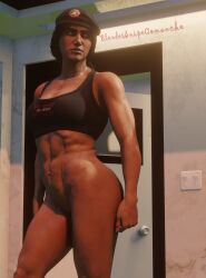 1girls 3d abs bare_arms beret blender bottomless bottomless_female brazilian brazilian_female brown_hair brown_skin caveira_(rainbow_six) female female_only female_soldier human human_female looking_away military_operative muscular_female open_door rainbow_six rainbow_six_siege sfmsnipecomanche soldier solo sports_bra standing taina_pereira toned toned_female tough_girl tough_woman w33w33