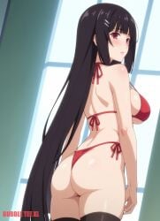 ass bikini bikini_bottom bikini_top breasts bubbleteexl commentary_request english_commentary jabami_yumeko kakegurui light-skinned_female light_skin mixed-language_commentary