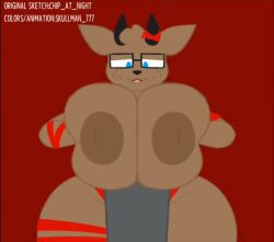 :3 animated big_breasts blue_eyes breasts chip_at_night christmas crashedalexward cum cum_on_body cum_on_face cumming_from_paizuri dark-skinned_female dark_fur dark_nipples dark_skin female freckles_on_face furry glasses goat goat_horns huge_breasts kissing_penis mp4 paizuri paizuri_lead_by_male ribbon shelly_(skullman_777) skullman777 sound tagme thick_thighs video wide_hips