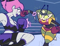 boxing boxing_gloves boxing_match boxing_ring cartoon_network dc dc_comics female female_focus female_only human jinx_(dc) magic my_life_as_a_teenage_robot netto-painter nickelodeon robot robot_girl teen_titans vexus warner_brothers