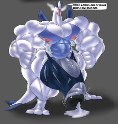 balls bodybuilder edited fuffybuffychaos furry hyper hyper_balls hyper_cock hyper_genitalia hyper_penis hyper_testicles lugia male male_only muscles muscular muscular_arms muscular_male penis pokemon pokemon_(species) testicles