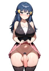 1futa ai_generated balls ballsack big_cleavage big_penis blue_eyes blue_hair blush blushing_at_viewer breasts cleavage curvy_body curvy_figure curvy_futa curvy_hips curvy_thighs dawn_(pokemon) dickgirl futa_focus futa_only futanari hat leggings lifting_dress lifting_skirt long_hair looking_at_viewer nipples_visible_through_clothing penis pokemon pokemon_bw pokemon_dppt presenting_penis pubes pubic_hair solo_futa stable_diffusion sweat sweating sweating_profusely thedawn_hikari tummy veiny_penis voluptuous voluptuous_futanari wide_hips wide_thighs