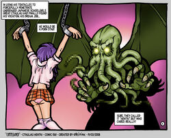1girls censored cthulhu cthulhu_mythos deity female h.p._lovecraft humor panties public_domain school_uniform tentacle tentacle_penis underwear