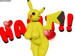 1girls ass bent_over big_breasts breasts closed_eyes cosplay_pikachu cute furry furry_only looking_at_viewer nipples nude nude_female pikachu pokémon_(species) pokemon pokemon_(game) pokemon_snap_xxx smokedaddy solo solo_female solo_focus tail thick_thighs