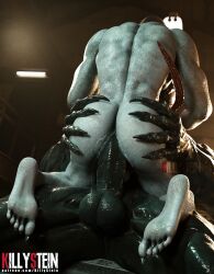 2boys anal ass big_nails claws cowgirl_position crossover feet grabbing_ass killystein large_penis male_focus male_only marvel monster monster_on_monster nails regenerator resident_evil size_difference venom venom_(marvel) yaoi