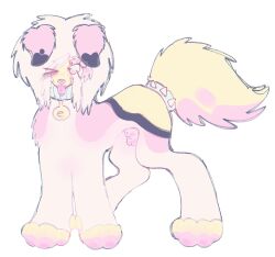 canine cute feminine feral floppy_ears knot original_character pastel paws pink_pawpads puppy small_nose sparkledog tongue_out