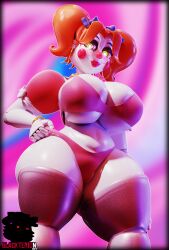 3d baby_(fnafsl) big_ass big_breasts blackterio blender3d blender_(software) blender_cycles breasts circus_baby circus_baby_(fnaf) circus_mommy five_nights_at_freddy's five_nights_at_freddy's:_sister_location fnaf green_eyes looking_at_viewer pink_bra pink_panties pink_underwear