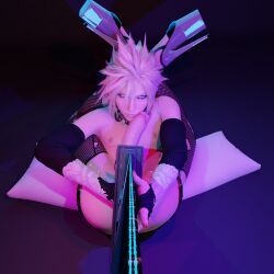 1boy 3d 3d_(artwork) anal anal_insertion asian_male big_glans big_penis bisexual_lighting blender blender_(software) blender_cycles blonde_hair buster_sword cloud_strife crossdressing dim_lighting femboy final_fantasy final_fantasy_vii final_fantasy_vii_remake flexible glans high_heels insanis_(artist) large_penis legs_behind_head legs_behind_shoulders long_penis looking_at_viewer make_up male male_in_lingerie male_only male_penetrated partially_clothed pov pov_eye_contact ripped_clothing ripped_pantyhose self_upload skinny solo sword thin yoga_pose