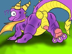 activision ass balls dragon exposed feral genitals hi_res horn male maximilianofox paws penis scales skylanders solo spyro_the_dragon