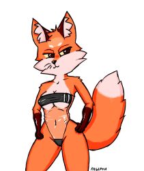 anthro breasts canid feline female female_only fox fox_ears fox_girl fox_tail furry gris_swimsuit looking_away partially_clothed paws puppy_(vkontakte) red_fox socks_(marking) solo solo_female vkontakte