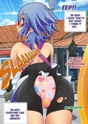 1girls 2019 aqua_(kingdom_hearts) blue_hair childish_panties clothes_ripping embarrassed embarrassed_underwear_female euf-dreamer female kingdom_hearts panties speech_bubble