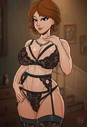 1girls artist_name big_breasts big_hero_6 breasts brown_hair busty cass_hamada child_bearing_hips cleavage curvaceous curvy disney female female_focus female_only garter_belt garter_straps green_eyes hazel_eyes large_ass large_breasts legs light-skinned_female light_skin lingerie looking_at_viewer lower_body marvel mature_female medium_hair milf monolithic-sloth navel pose posing short_hair smile solo thick thick_legs thick_thighs thighs thighs_together toned topless topless_female upper_body voluptuous