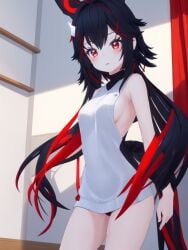 1girls 3d ai_generated black_hair female female_only ia red_eyes rindo sideboob sleeveless solo standing streamer sweater virtual_youtuber vrchat vrchat_avatar vtuber