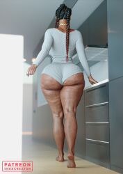 1girls 3d 3d_(artwork) abs absurd_res absurdres apex_legends ass big_ass big_breasts booty_shorts braided_hair braided_twintails brazilian breasts dark-skinned_female dark_skin female female_only latina latina_milf loba_(apex_legends) long_nails milf multicolored_hair muscular_female nails_painted patreon_username piercing respawn_entertainment seductive short_shorts shorts solo tagme tattoo the_x_creator thick_thighs twitter_username wide_hips