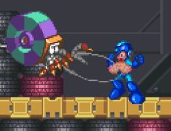 1girls animated big_breasts breast_grab mega_man mega_man(classic) mega_man_(character) milking milking_tentacles resized rule_63 sprite_edit