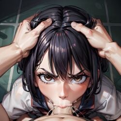 1girls ai_generated angry angry_face angry_fellatio arbitrary black_hair blowjob cum cum_in_mouth deepthroat face_fucking fellatio female_focus forced_oral hands_on_head head_grab hi_res marvel marvel_comics oral oral_creampie peni_parker penis_in_mouth pov pov_eye_contact rape short_hair spider-man:_across_the_spider-verse spider-man:_into_the_spider-verse spider-man_(series) stable_diffusion throat_fuck