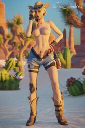 1futa 2020 3d areolae blender blonde_hair boots breasts clothed clothing cowgirl cowgirl_hat cowgirl_outfit epic_games erect_penis erection female female_focus female_only fortnite fortnite:_battle_royale futa_only futanari half-dressed half_naked hand_on_waist hat headwear highres jean_shorts lewdrex light-skinned_female light-skinned_futanari light_skin looking_at_viewer medium_breasts nipples outdoors outside penis penis_out pose posing presenting presenting_breasts presenting_penis rustler solo solo_focus standing topless watermark