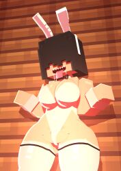 1girls 3d 3d_(artwork) bed bed_sheet big_breasts blush breasts bunny_ears bunnysuit coresvoid curvy curvy_body curvy_female curvy_figure digital_media_(artwork) female goth hair_over_eyes hi_res hidden_eyes horny horny_female mine-imator minecraft oc open_mouth original_character pointy_teeth saliva saliva_drip saliva_string saliva_trail shadow sharp_teeth smooth_skin thick_thighs thigh_highs thighs wide_hips