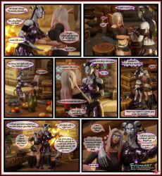 3d abs blood_elf comic_page dialogue draenei english_text female ferlynn futa_on_female futanari ishari kaylar_sunquill self_upload text world_of_warcraft