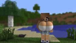 animated breast_expansion breast_jiggle breasts breasts_bigger_than_head cleavage cleavage_overflow expansion hip_sway huge_breasts jiggle jiggling_breasts looking_at_viewer loop looping_animation mine-imator minecraft no_sound sara_abrams(tittank) tagme tenk(tittank) tittank video