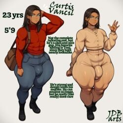 1boy 1femboy abs ai_generated ass beautiful big_ass big_thighs brother brother_(lore) civitai curtis_(jonnidabun) curvaceous curvaceous_figure curvy curvy_figure dark-skinned_male dark_hair dark_skin earrings fat_ass fat_thighs fit fit_body fit_femboy jonnidabun long_hair penis_bulge pretty_boy scratching_head thick_ass thick_thighs thighs voluptuous voluptuous_femboy voluptuous_male waving waving_at_viewer