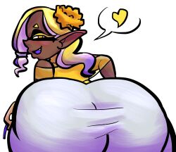 1girls ass ass_focus big_ass clothing crawdadblues dark-skinned_female dark_skin dat_ass dumptruck_ass fat_ass female female_only frye_(splatoon) huge_ass large_ass looking_at_viewer looking_back smile smug solo splatoon splatoon_3 thick_ass