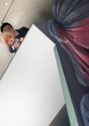 1boy 2girls blush caught caught_in_the_act female fumihiko_(pixiv2658856) gojou_wakana hidden_sex implied_sex kitagawa_marin male school school_uniform schoolboy schoolgirl sex_in_school sono_bisque_doll_wa_koi_wo_suru stairs sugaya_nowa