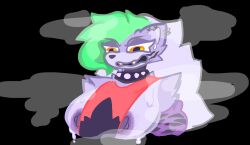 ambiguous_fluids angry angry_eyes anthro areola aroused big_areola big_breasts blush bodily_fluids breasts canid canine canis cleavage clothed clothing collar digital_media_(artwork) ear_piercing female female/female feral five_nights_at_freddy's five_nights_at_freddy's:_security_breach fluid_on_breasts fur hair hi_res liquid machine mammal nervous nipples nude piercing robot roxanne_wolf_(fnaf) scottgames smile solo steam steel_wool_studios sweat teeth uulitch wolf