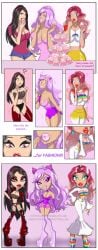 3girls bimbo_lips bratz bratz_face bratzification cake choker comic dollification female food high_heels huge_ass huge_breasts kittymellow lips makeup multiple_girls revealing_clothes tagme thick_lips thick_thighs transformation wide_hips