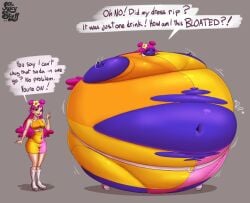 1girls ami big_breasts blueberry_inflation breasts female hi_hi_puffy_amiyumi inflation sunken_head sunken_limbs thebbbroom thejuicystufff thick_thighs wide_hips