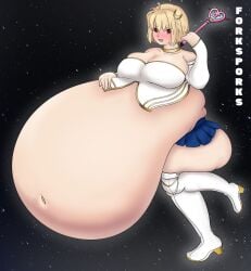 arcueid_brunestud bbw belly_overhang big_belly big_breasts big_female bloated_belly blush chubby chubby_female embarrassed fat fat_ass fat_female fat_fetish fat_girl fat_rolls fat_woman fatty forksporks huge_belly hyper hyper_belly large_female massive_belly obese obese_female overweight overweight_female plump pork_chop thick_thighs tsukihime type-moon weight_gain