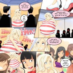 2015 anal_sex belly_expansion bimbo blonde_hair colored comic dialogue female humiliation inflation layla_(inflatetress) pump_shoes self_inflation tagme tagme_(artist)