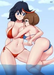 2girls black_hair brown_hair deviantart fanbox_reward female female_only gummslime gumroad human kill_la_kill mankanshoku_mako matoi_ryuuko multiple_girls patreon yuri