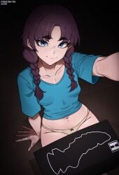 blue_eyes brown_hair dildo dragon_dildo fortnite imminent_masturbation lilatole mae_(fortnite) panties