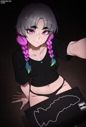 fortnite lilatole mae_(fortnite) multicolored_hair panties purple_eyes