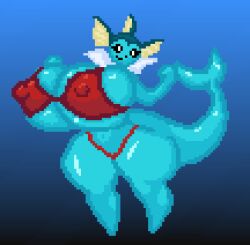 2d animated big_ass big_breasts eeveelution female_only huge_ass huge_breasts pixel_animation pixel_art pokemon pokemon_(species) solo solo_female the_inclined_trunk vaporeon