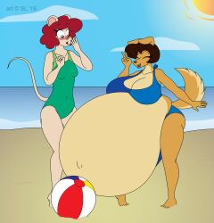 beach bikini growth hyper_pregnancy penny_(satsumalord) satsumalord tandi_(satsumalord)