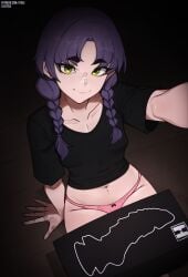 fortnite green_eyes lilatole mae_(fortnite) panties purple_hair