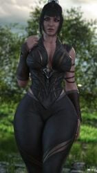 1girls 3d areolae ass baldur's_gate baldur's_gate_3 belt big_ass big_breasts black_hair blue_eyes bracelet breasts bubble_ass bubble_butt busty cga3d curvaceous curvy curvy_body curvy_female curvy_figure elf elf_ears erotichris female female_focus female_only holster hourglass_figure huge_ass huge_hips long_hair metal_bikini navel necklace pointy_ears ponytail pose posing shadowheart shiny_skin solo standing thick_thighs tied_hair voluptuous voluptuous_female wide_hips