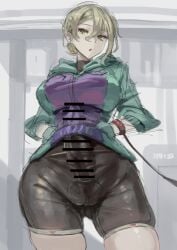 1futa big_bulge curvy futa_only futanari huge_breasts huge_cock kazo original_character parka-chan_(kazo)