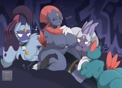 anthro big_ass big_breasts fellatio hisuian_sneasel human human_penetrating mklancer00 paizuri pokemon pokemon_(species) sneasel sneasler tagme weavile