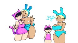 2girls big_breasts bunnysuit cute female nebularts tagme