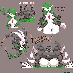 1boy 1girls 4_arms anthro anus backsack breast_grab breasts countmoxi english_text female gardevoir hi_res hip_grab interspecies machamp mating_press pokemon pokemon_(species) pokemon_unite pussy rape sex text thick_thighs thighs wide_hips