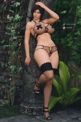 3d abs areola_slip ass athletic athletic_female bare_midriff biceps big_ass big_breasts black_eyes black_fishnet_legwear black_hair black_heels black_legwear black_stockings breasts brown_hair cleft_of_venus dark_hair deltoids female fishnet_bra fishnet_legwear fishnet_panties fishnet_topwear fishnets fit fit_female flowers foliage hand_on_head heels high_heels huge_breasts human lace-trimmed_stockings lara_croft lara_croft_(survivor) legwear lips loitering looking_aside looking_away matching_hair/eyes midriff nature nipple_covers nipple_pasties nipple_tape nipples_visible_through_clothing oblique_edge obliques outdoors pasties patreon_username plant plants pose posing pussy_peek pussy_tape realistic see-through see-through_bra see-through_clothing see-through_panties see-through_top solo standing stockings subtle_pussy tb25 thick_thighs tomb_raider tomb_raider_(survivor) toned_stomach transparent_clothing twitter_username watermark white_nails white_toenails white_toes wide_hips wide_waist