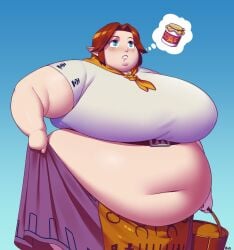 bbw belly better-with-salt better_with_salt big big_breasts big_butt bucket buttocks cremia drooling fat fat_girl female female_only fully_clothed majora's_mask milk_bottle nintendo no_sex plump plump_girl pulling_up_dress solo ssbbw the_legend_of_zelda thick_arms thought_bubble thunder_thighs tight_clothes weight_gain wide_hips