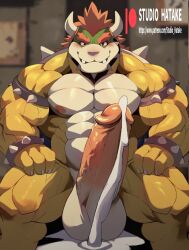 anthro big_penis bowser erection genitals hatake huge_cock humanoid hyper hyper_genitalia hyper_penis male male/male male_only mario_(series) muscular nintendo penis solo thick